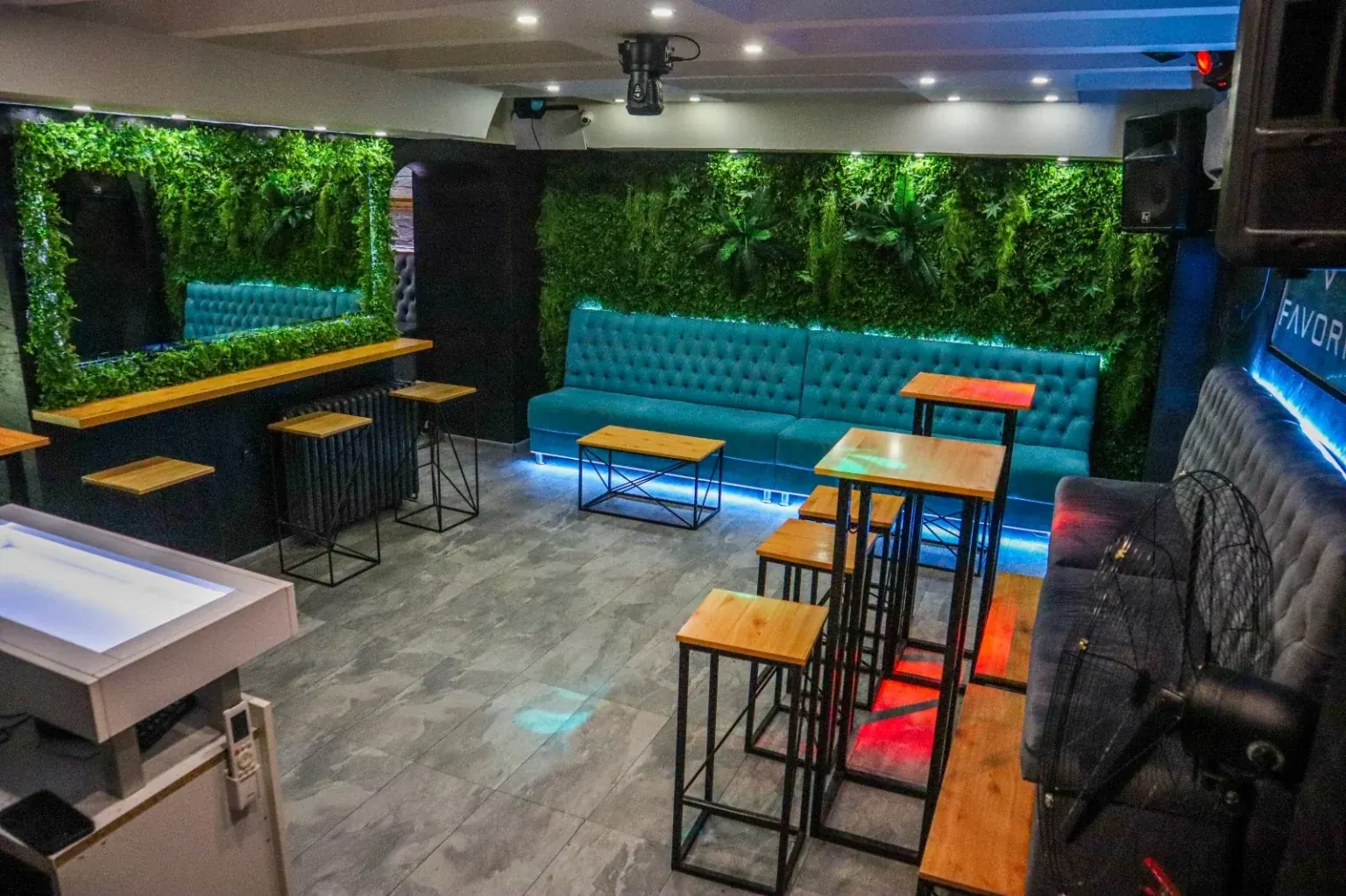 Tirkizni separei uz zeleni zid – Klub Favorit, Svetogorska 18, Beograd Gde slaviti 12. rođendan – Klub Favorit: tirkizni separei uz zeleni zid, fotografija 2